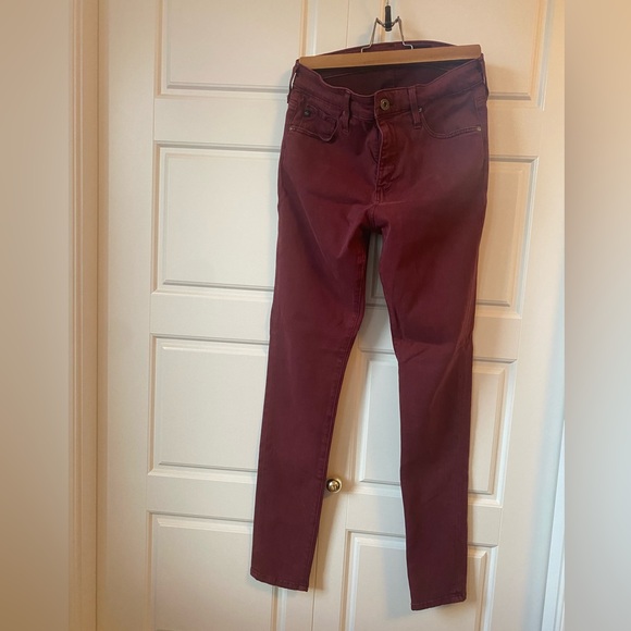 AG Maroon High Rise Skinny Jeans - Picture 4 of 9